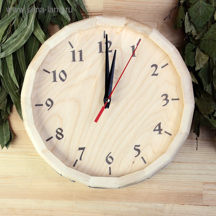 Часы банные классические «Бочонок», кварцевые, дерево - Фото 1