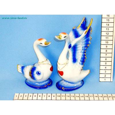 Фарфор лебеди н-р 2 шт 15*9 см box 36