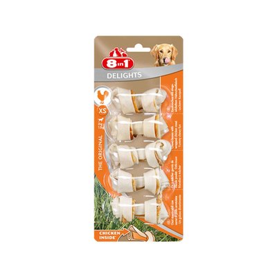 Косточки для мелких собак 8 in1 DELIGHTS XS, 7×7.5 см