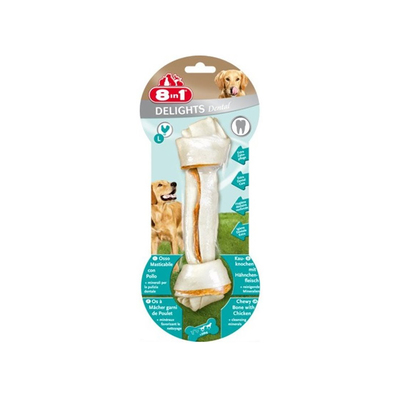 Косточка для крупных собак 8 in1 DENTAL DELIGHTS L, с курицей и минералами