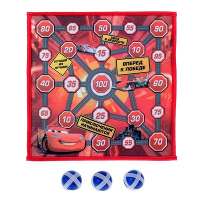 Дартс "Тачки", 35 х 35 см, 3 мяча-липучки