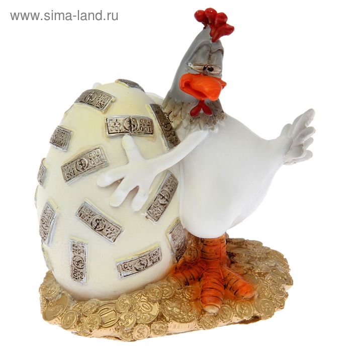 Фигура "Курица и денежное яйцо" 14см - Фото 1