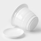 Горшок для цветов с поддоном Доляна «Арена», 2 л, цвет белый - Фото 4