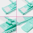 Швабра для мытья пола плоская Доляна, насадка из микрофибры букли 42×14 см, телескопическая стальная ручка 80(130) см - Фото 4