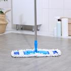 Швабра для мытья пола плоская Доляна, насадка из микрофибры 42×12 см, телескопическая стальная ручка 72-124 см, цвет МИКС - Фото 1