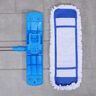 Швабра для мытья пола плоская Доляна, насадка из микрофибры 42×12 см, телескопическая стальная ручка 72-124 см, цвет МИКС - Фото 7