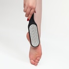 Пилка для пяток, лазерная, двусторонняя, прорезиненная ручка, 25.5 см, чёрная - Фото 11