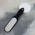 Пилка для пяток, лазерная, двусторонняя, прорезиненная ручка, 25.5 см, чёрная - Фото 4