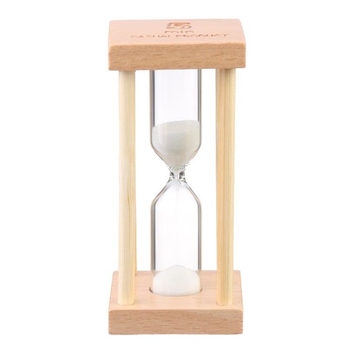 Песочные часы "Африн", на 5 минут, 8.5 х 4 см, белый песок - Фото 1
