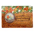 Магнит на открытке "С Рождеством! Снегирь" - Фото 1