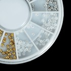 Бусины жемчужные для декора, 2 мм, цвет серебристый/золотистый/белый - Фото 1