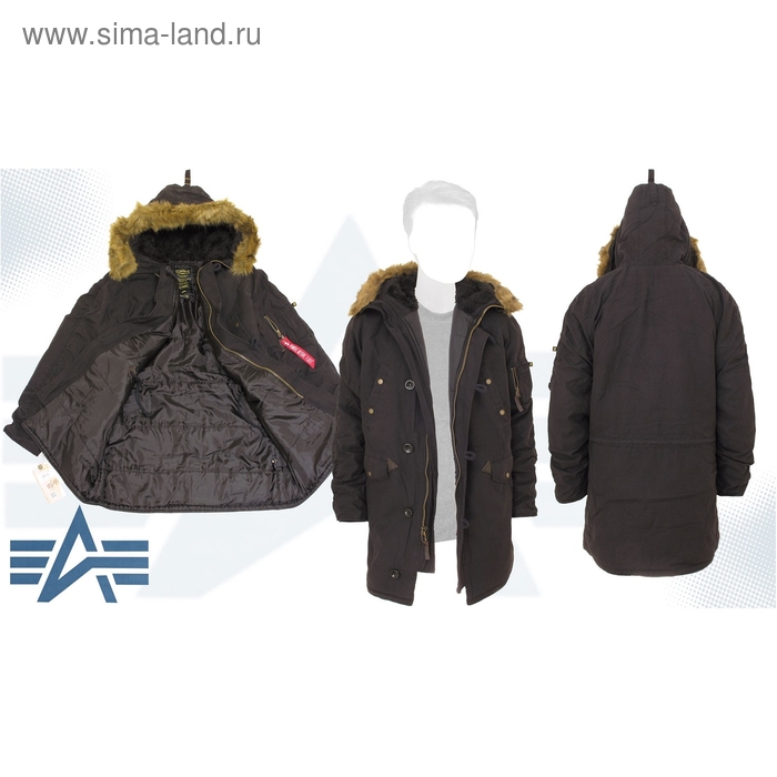 Куртка Slim Fit N-3B Cotton Parka Alpha Industries Black, XL - Фото 1