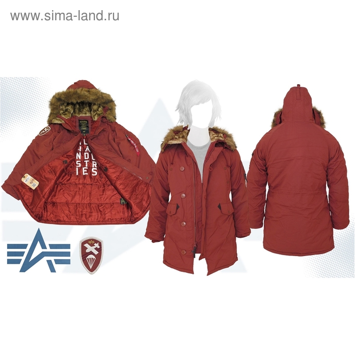 Куртка утеплённая женская Altitude W Parka Alpha Industries Red Ochre, XL - Фото 1