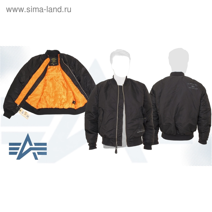 Куртка утеплённая Valor Flight Jacket Alpha Industries Black/Orange, M - Фото 1