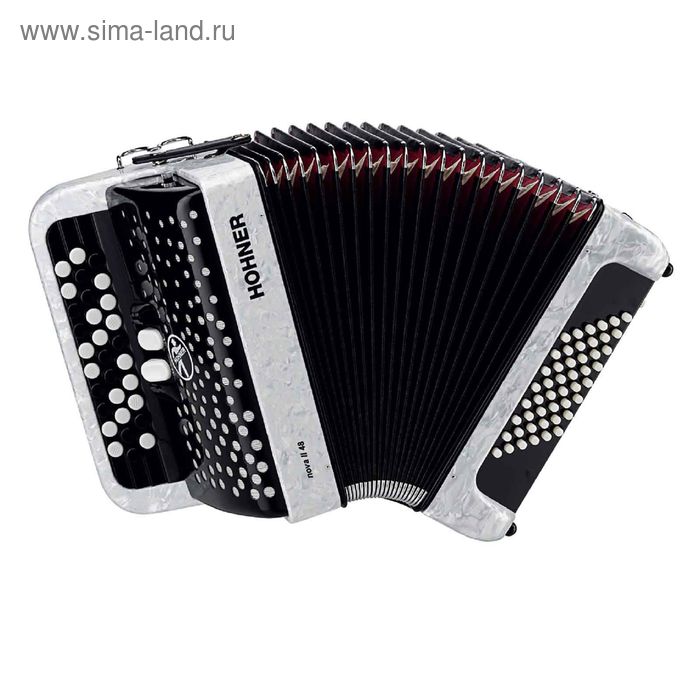 Аккордеон  кнопочный Hohner A4251 NOVA II 48, белый - Фото 1