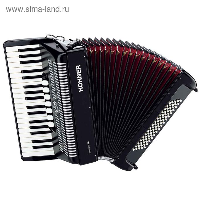 Аккордеон Hohner A1642 BRAVO III 80, чёрный - Фото 1