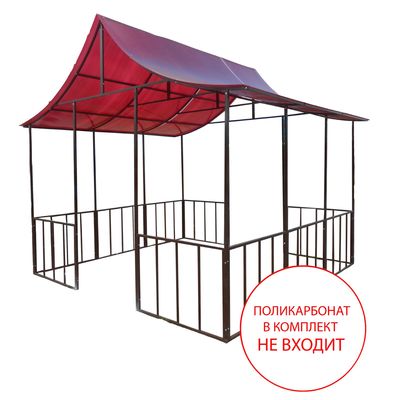 Беседка для дачи «Лотос», 3.0×3.0×2.8 м, металл, разборная, под поликарбонат