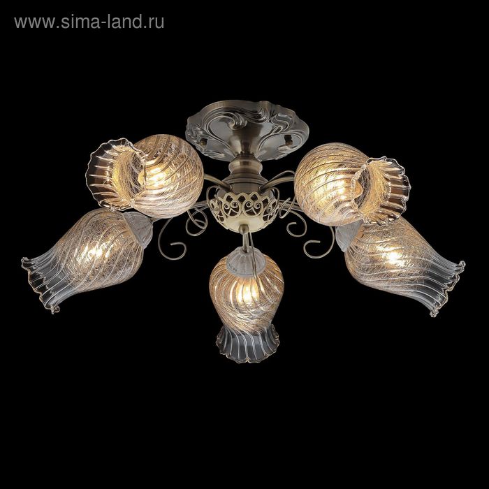Люстра "Иолай" 5 ламп 60W Е14 античная бронза - Фото 1