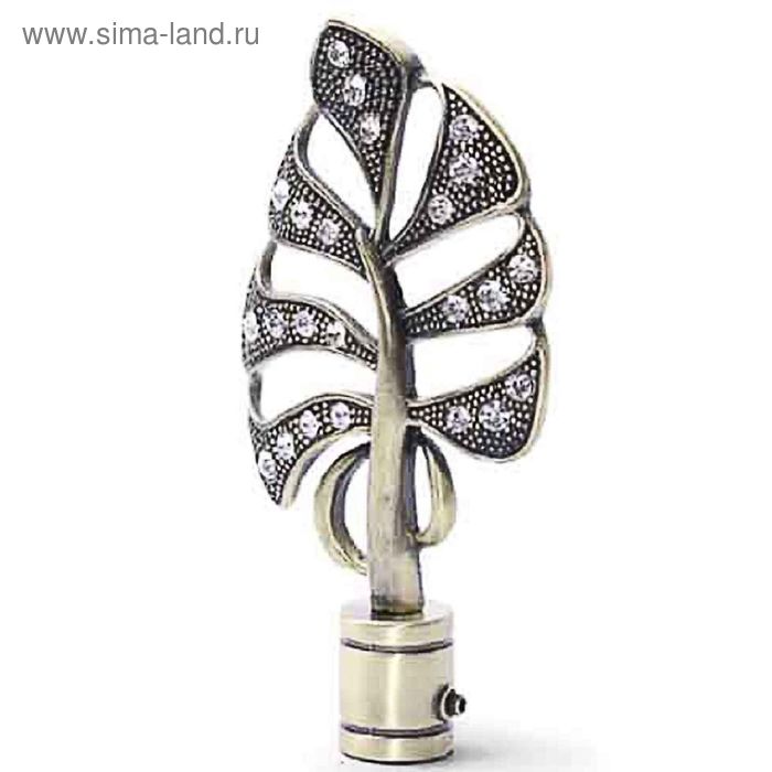 Наконечник «Лист», 2 шт., d=1.6 см, цвет старое золото