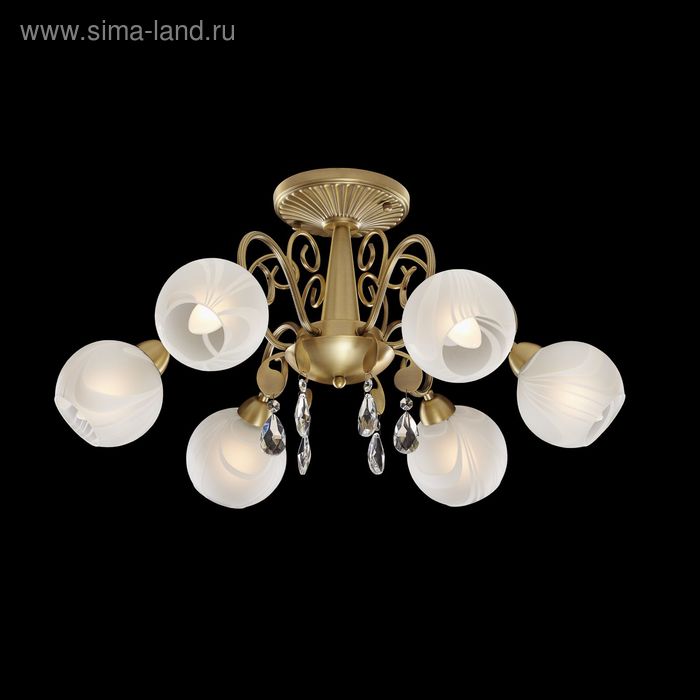 Люстра "Амфитрита" 6 ламп 60W Е14 античное золото - Фото 1