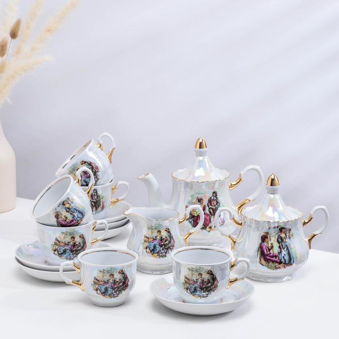 Сервиз чайный фарфоровый «Мадонна», 15 предметов - фото 1909752752