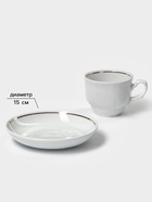 Чайная пара Добрушский завод «Бельё»: 2 предмета: чашка 250 мл, блюдце d=15 см, фарфор, белая - Фото 2