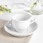 Чайная пара Добрушский завод «Бельё»: 2 предмета: чашка 250 мл, блюдце d=15 см, фарфор, белая - Фото 6