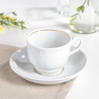 Чайная пара Добрушский завод «Бельё»: 2 предмета: чашка 250 мл, блюдце d=15 см, фарфор, белая - Фото 6