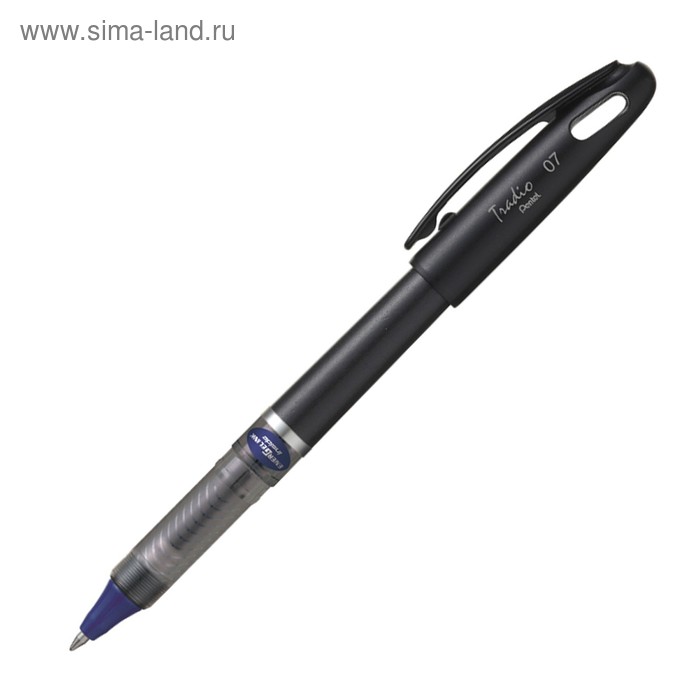 ручка гелевая Pentel Tradio Energel, 0.7мм, черный корпус, синий стержень BL117A-CX - Фото 1