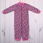 Комбинезон для девочки, рост 86 см, цвет розовый, принт леопард (арт. 621732-3_М) - Фото 1