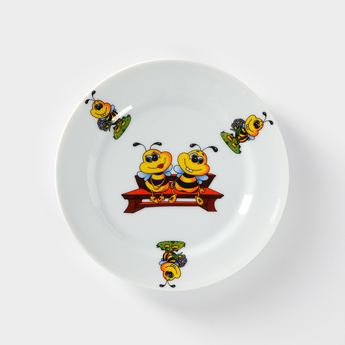 Тарелка фарфоровая «Пчёлы», d=17 см - Фото 1