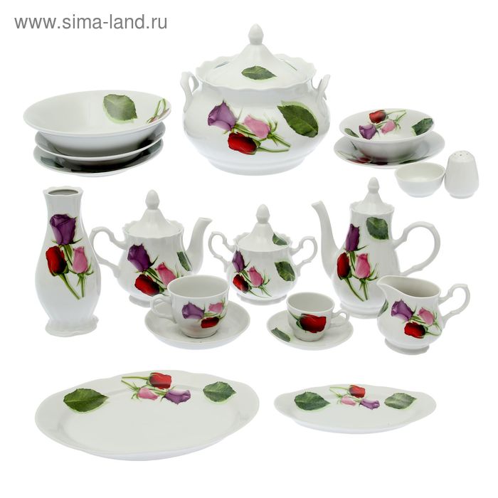 Набор столовой посуды «Королева цветов», 60 предметов - Фото 1