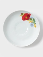 Блюдце Добрушский завод «Маки красные», d=15 см, фарфор, белое - Фото 2