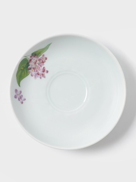 Блюдце Добрушский завод «Сирень», d=15 см, фарфор, белое