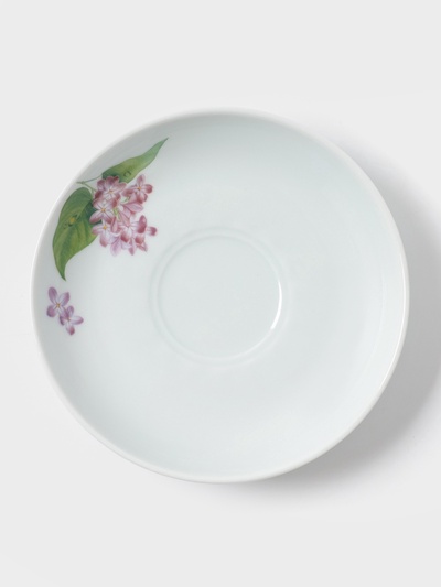 Блюдце Добрушский завод «Сирень», d=15 см, фарфор, белое