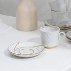 Сервиз чайный Добрушский завод «Бомонд», 14 предметов: чашки 6 шт., блюдце 6 шт., чайник, сахарница, фарфор, белый - Фото 2
