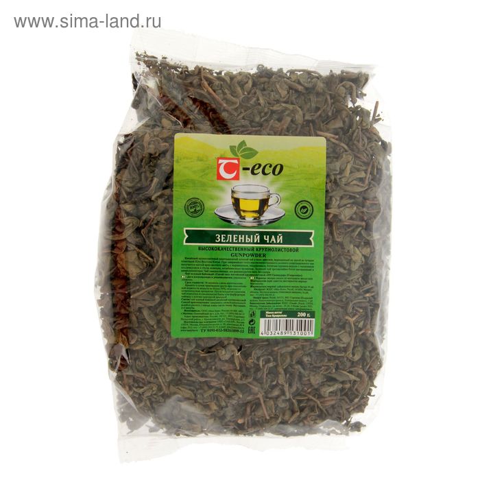 Чай зеленый крупнолистовой Т-Эко "Танай" ганпаудер, 200 г - Фото 1