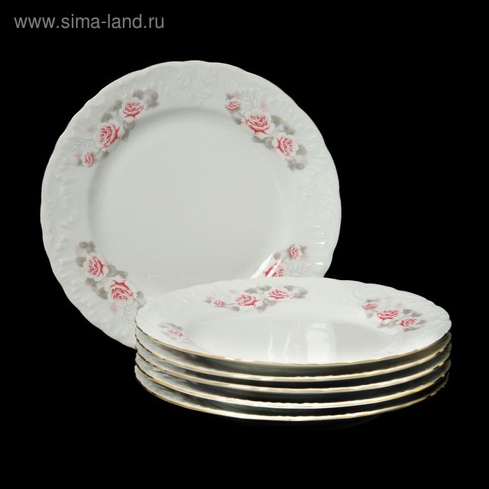 Набор тарелок десертных 19 см "Рококо Бледная Роза", 6 шт - Фото 1