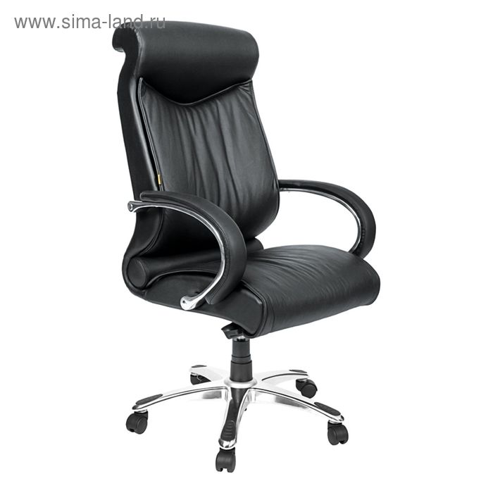 Кресло руководителя Chairman 420 натуральная кожа чёрная - Фото 1