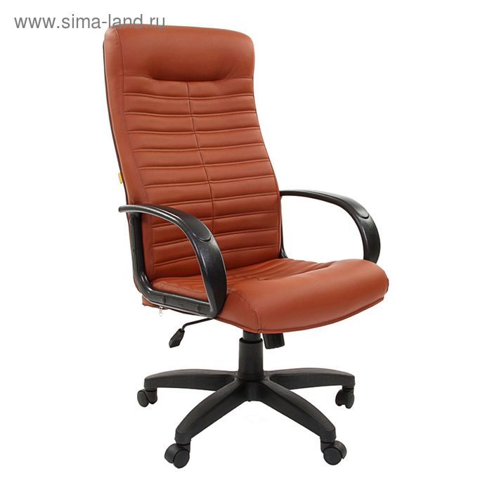 Кресло руководителя Chairman 480 LT кожзам коричневый Terra 111 - Фото 1