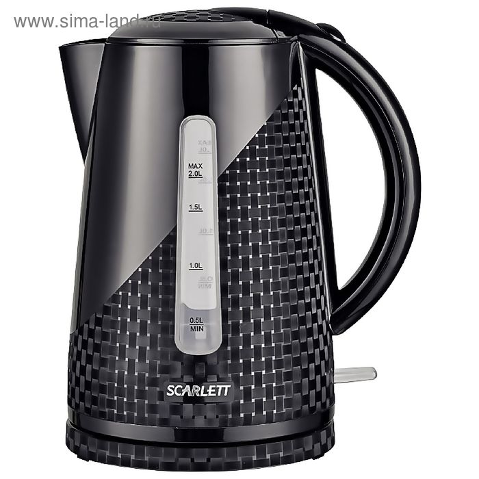 Чайник электрический Scarlett SC-EK18P33, пластик, 2 л, 2200 Вт, черный - Фото 1