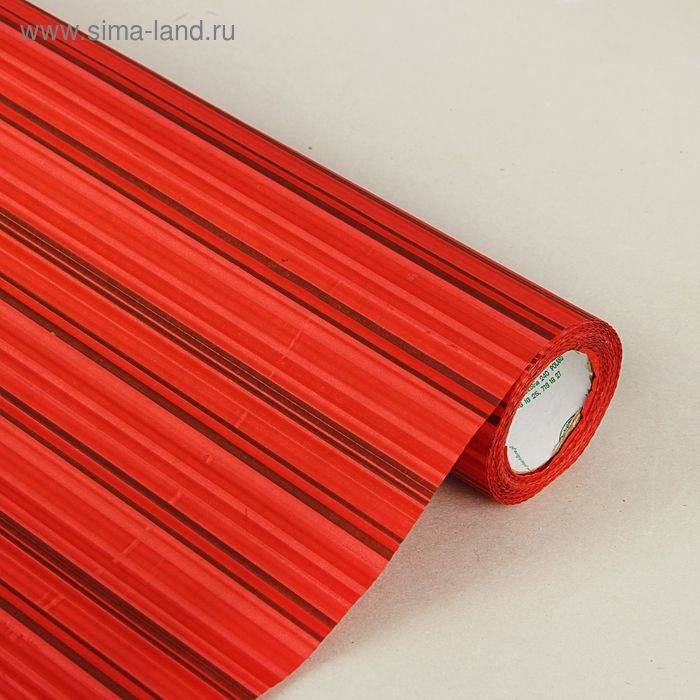 Бумага упаковочная крафт "Полоски люкс", красно-бордовый-золотой, 0.5 х 10 м - Фото 1