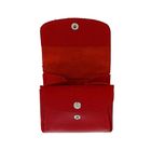 Кошелёк женский на кнопке, 2 отдела, красный флотер - Фото 2