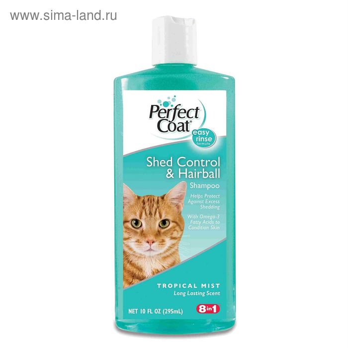 Шампунь  против линьки и колтунов 8in1 PC Shed Control & Hairball для кошек, с тропическим аром., 29 - Фото 1