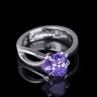 Кольцо "Реймс", размер 16, цвет фиолетовый в серебре - Фото 1