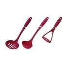 Набор кухонных принадлежностей CALVE, 3 предмета: половник, шумовка, картофелемялка, цвет МИКС - Фото 3
