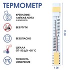 Термометр, градусник уличный, на окно, на липучке, от -50°С до +50°С, 25 х 4 см - фото 3625887