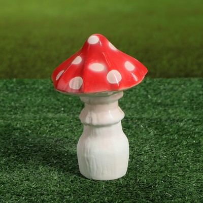 Садовая фигура "Мухомор малютка", керамика, 18 см