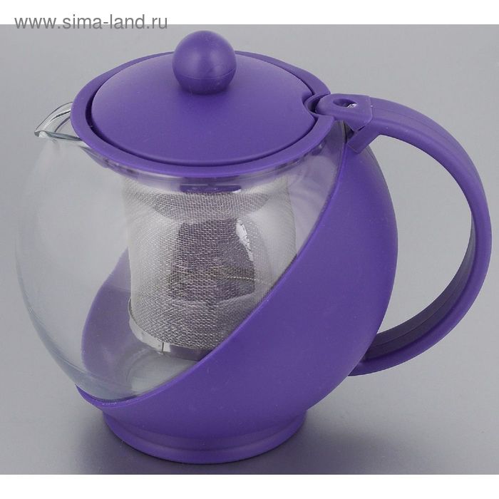 Чайник заварочный 750 мл, с ситечком, цвет фиолетовый - Фото 1