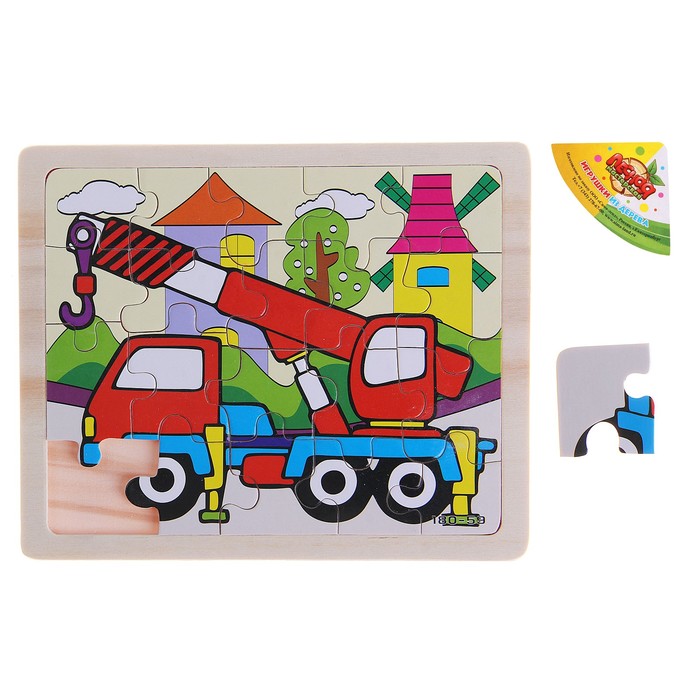 Пазл малый в рамке "Подъёмный кран", 20 элементов - Фото 1